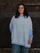 MAGLIONE LABIRINTO AZZURRO E BIANCO