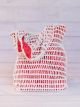 BORSA BARAT BIANCO E BATIK ROSSO CON POIS
