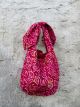 BORSA GADO GADO BATIK BORDEAUX CON GEOMETRIA ARANCIO