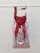 BORSA BARAT BIANCA E BATIK ROSSO CON FIORI